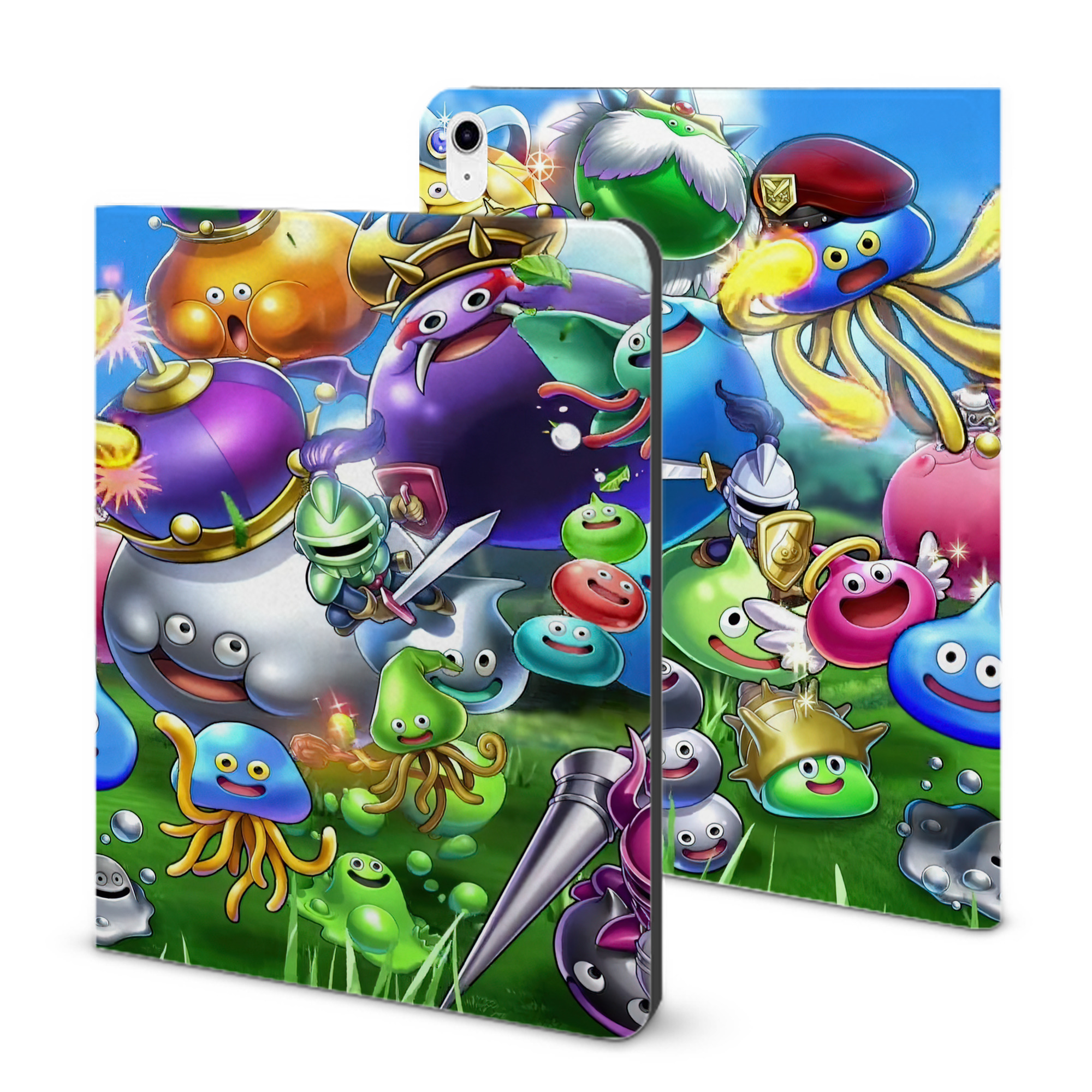 （画像用） ドラゴンクエスト Doragon Kuesuto Dragon Quest IPad ケース ブック型 PUレザー TPU 耐衝撃 軽量 薄型 ペン収納なし 全面保護 IPad 各モデル対応